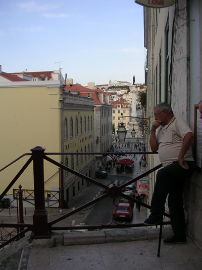 Lisbon Calcada do Duque Largo do Carmo view Rossio