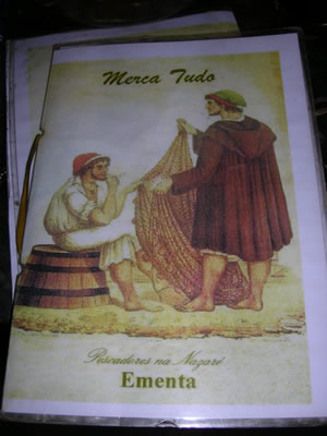 Lisbon Restaurant Merca Tudo picture 300 hundres years menu card