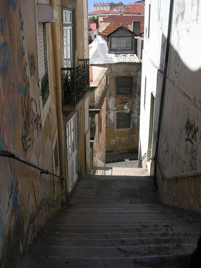 Lisbon Mouria stairs to Rua do Mouraria