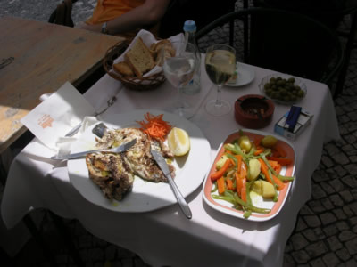Restaurant Guarde Rio Cais do Sodre Lisbon terrace near Tagus river bill