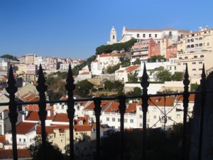Lisbon Mouraria area seen from Costa do Castelo