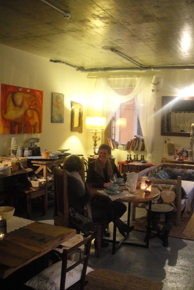 Cascais House of Wonders cafe and art gallery recycled boat furniture