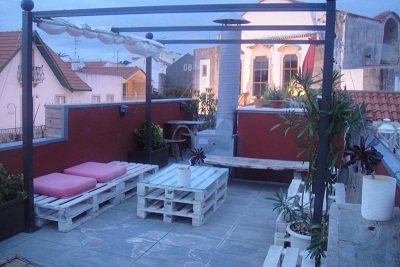 Cascais House of Wonders gallery cafe recycled boat furniture1