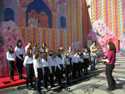 Lisbon November 23rd children choir Christmas Carols Rossio