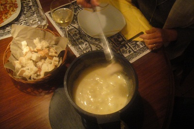 Erika likes cheese fondue